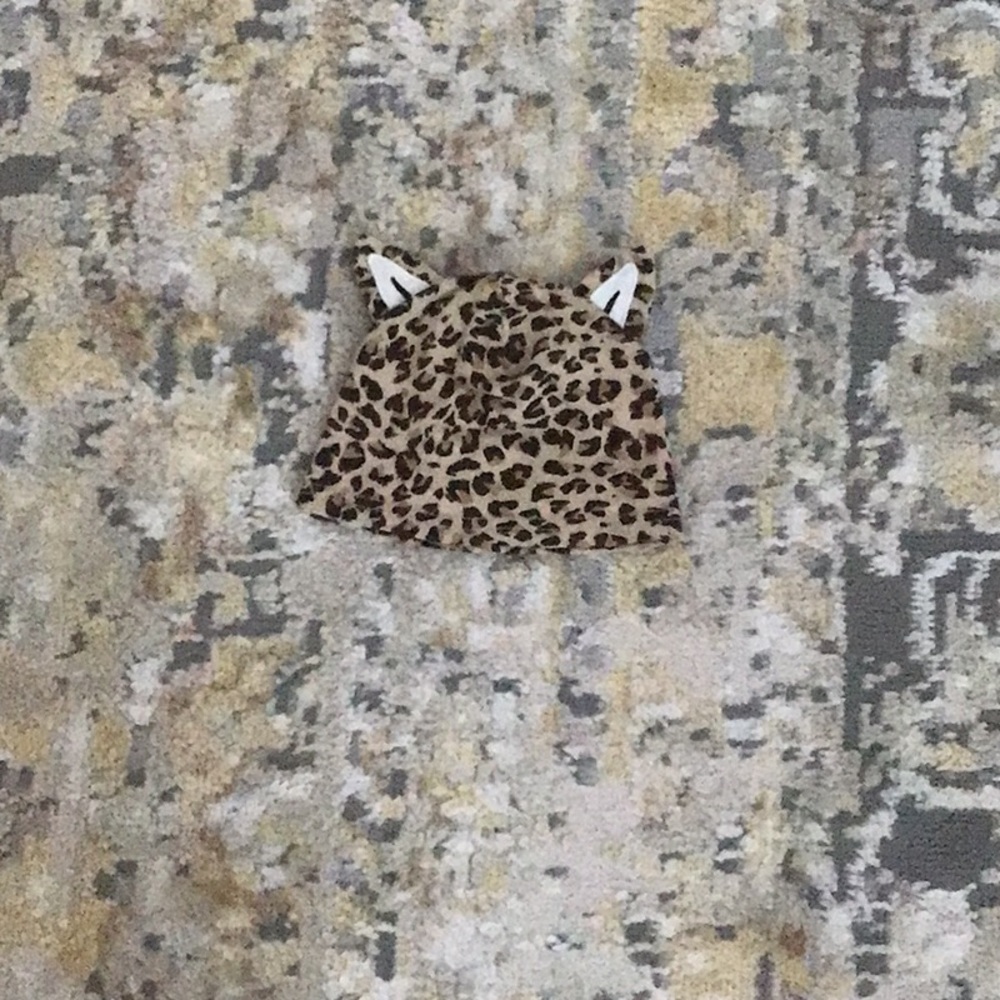 Leopard Print Kids Hat with Ears